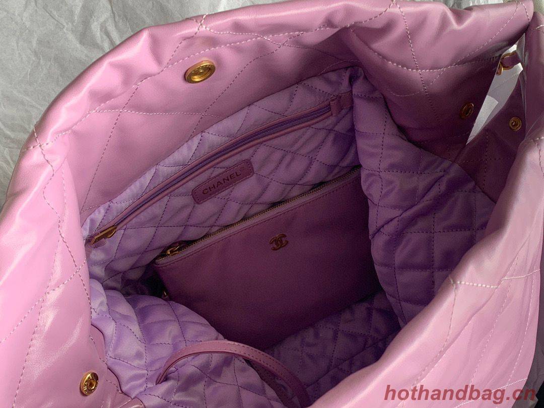 CHANEL 22 HANDBAG Shiny Calfskin & Gold-Tone Metal AS3262 Purple CHANEL 22 HANDBAG Shiny Calfskin & Gold-Tone Metal AS3262 Purple