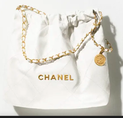 CHANEL 22 SMALL HANDBAG AS3260 white&gold Metal CHANEL 22 SMALL HANDBAG AS3260 white&gold Metal