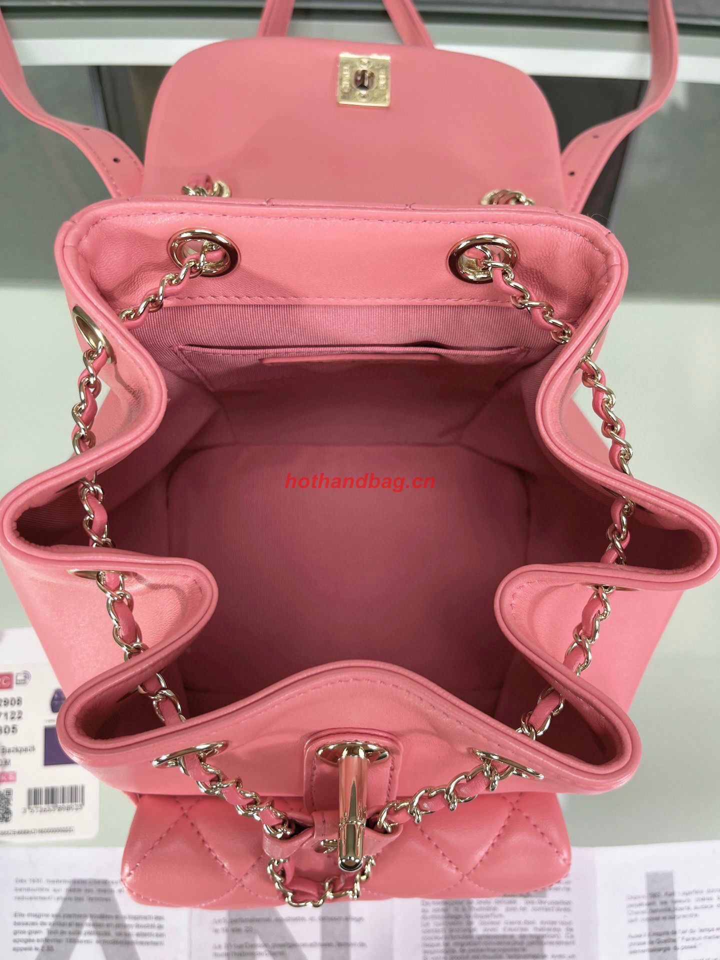 Chanel Backpack Sheepskin Original Leather AS2908 Pink Chanel Backpack Sheepskin Original Leather AS2908 Pink