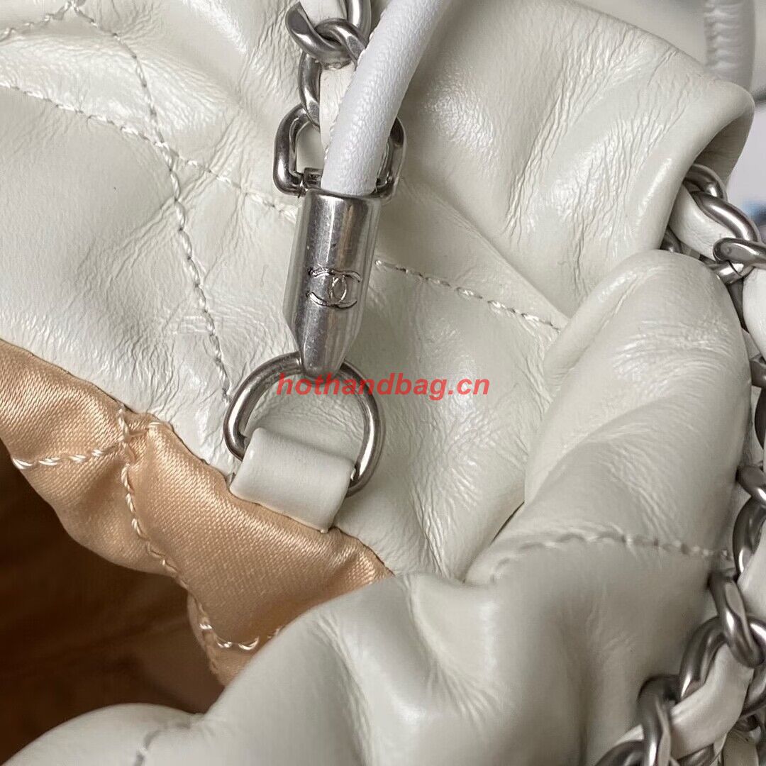 CHANEL 22 MINI HANDBAG AS3980 white & Silver Tone CHANEL 22 MINI HANDBAG AS3980 white & Silver Tone