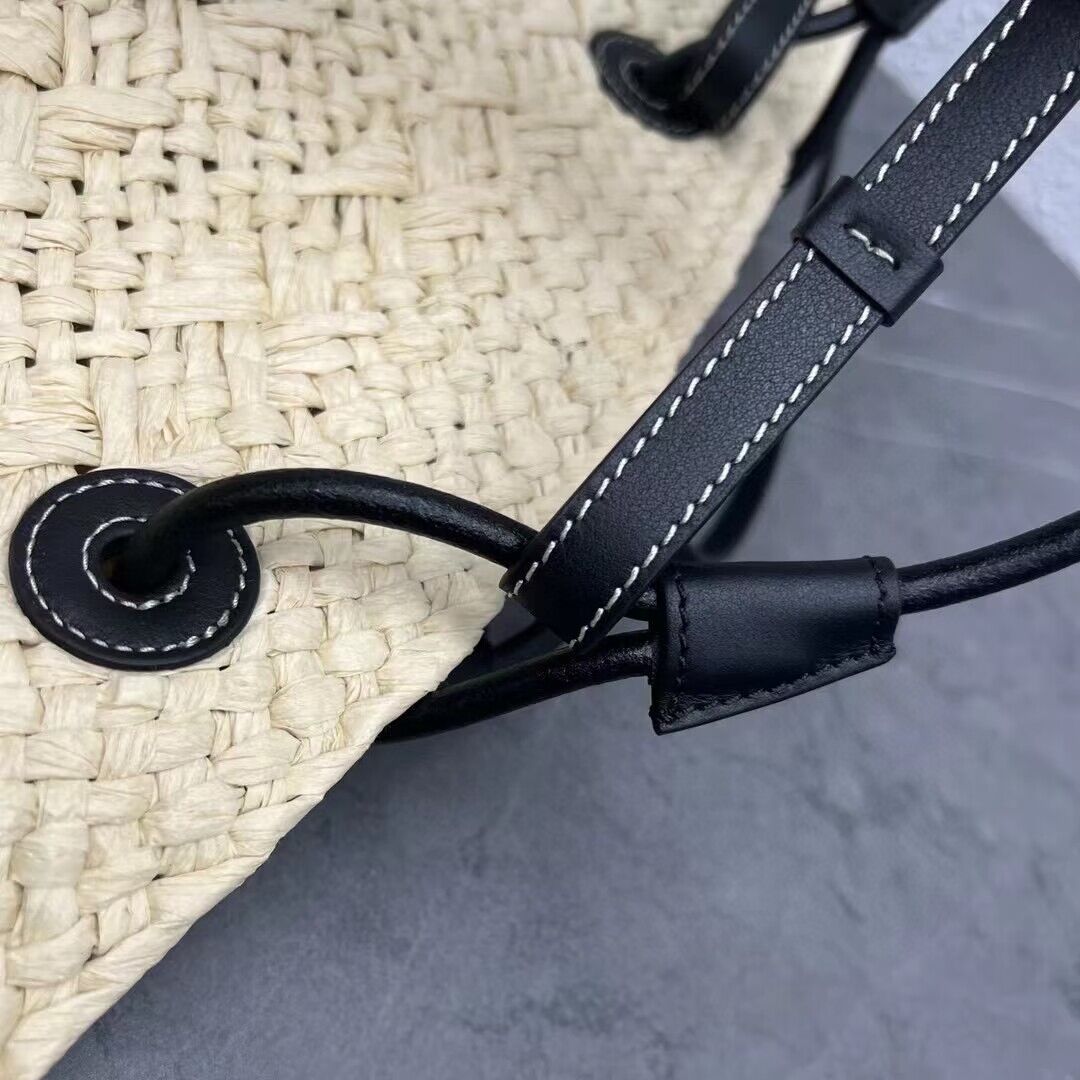 Celine Straw Shopping Bag C63012 Black Celine Straw Shopping Bag C63012 Black