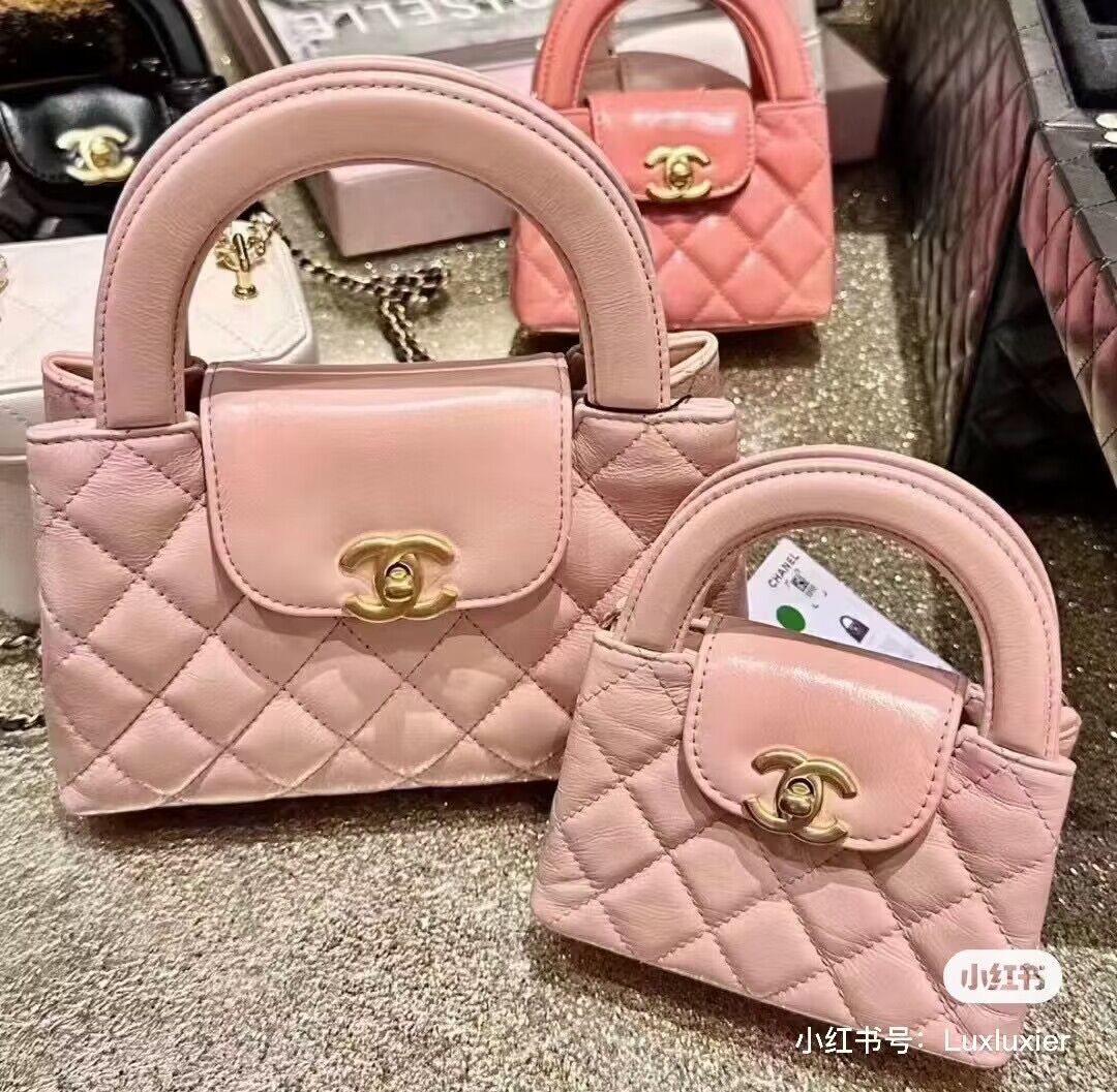 Chanel 23k Vintage Kelly Original Leather Top Handle Bag AS4416 Light Pink Chanel 23k Vintage Kelly Original Leather Top Handle Bag AS4416 Light Pink