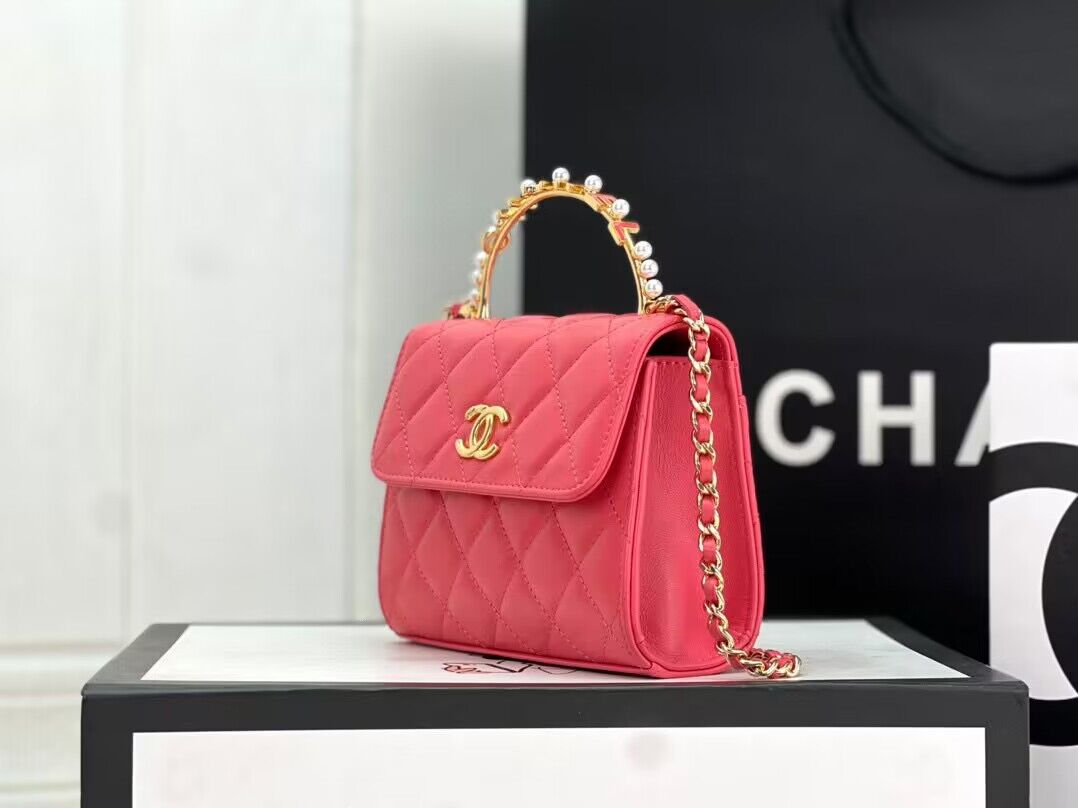 CHANEL 22B Kelly Pearl Top Handle Bag AP3513 Rose CHANEL 22B Kelly Pearl Top Handle Bag AP3513 Rose