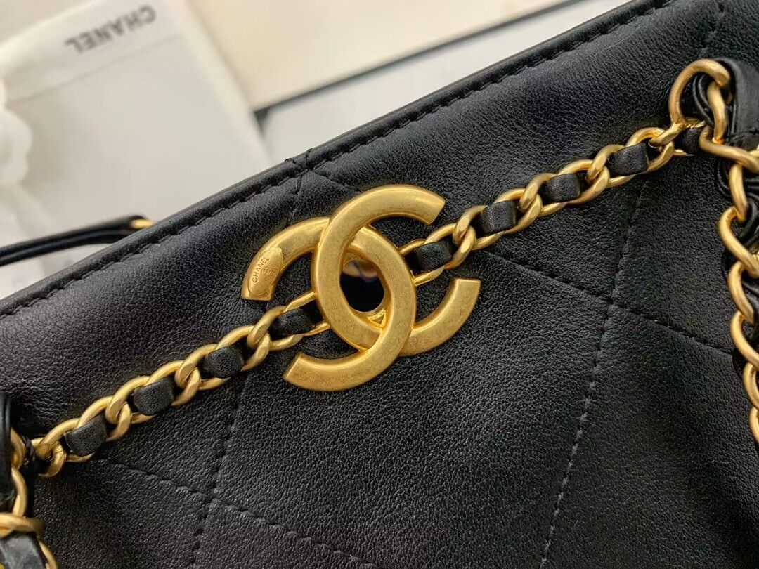 Chanel Original Leather Vintage Tote Shopping Bag AS2374 Black Chanel Original Leather Vintage Tote Shopping Bag AS2374 Black