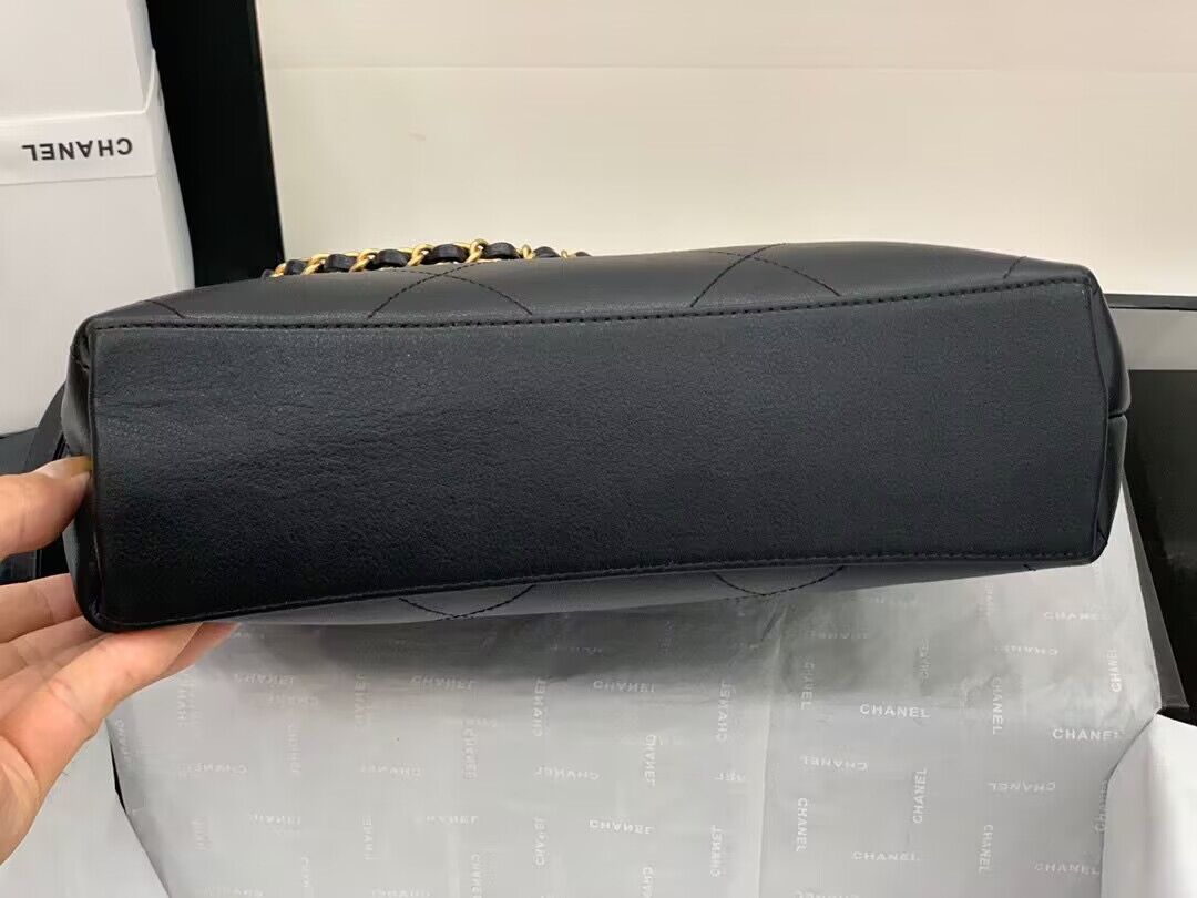 Chanel Original Leather Vintage Tote Shopping Bag AS2374 Black Chanel Original Leather Vintage Tote Shopping Bag AS2374 Black
