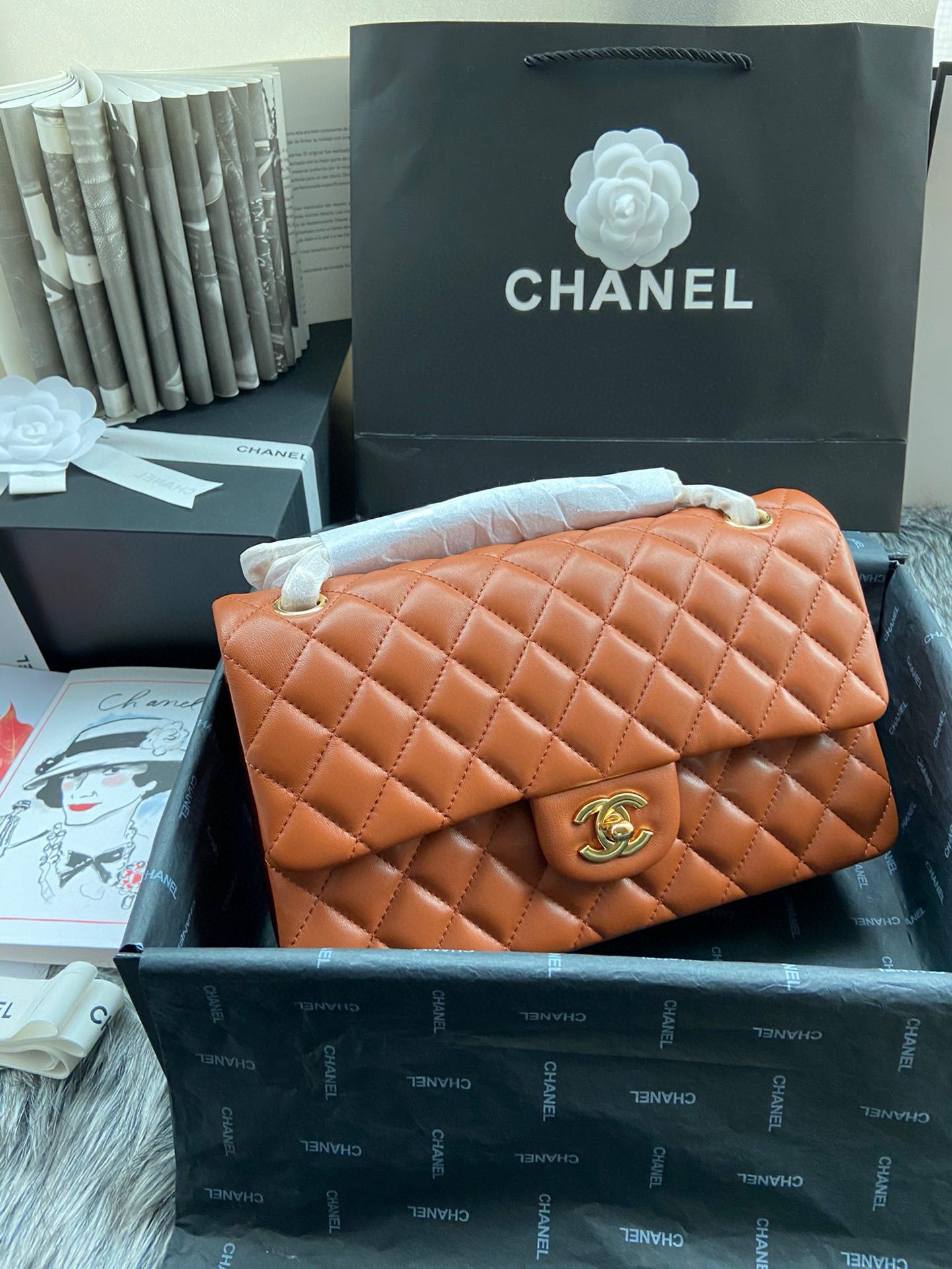 Chanel 2.55 Series Flap Bag Original Sheepskin Leather Y01295 A01112 Brown Gold-Tone hardware Chanel 2.55 Series Flap Bag Original Sheepskin Leather Y01295 A01112 Brown Gold-Tone hardware