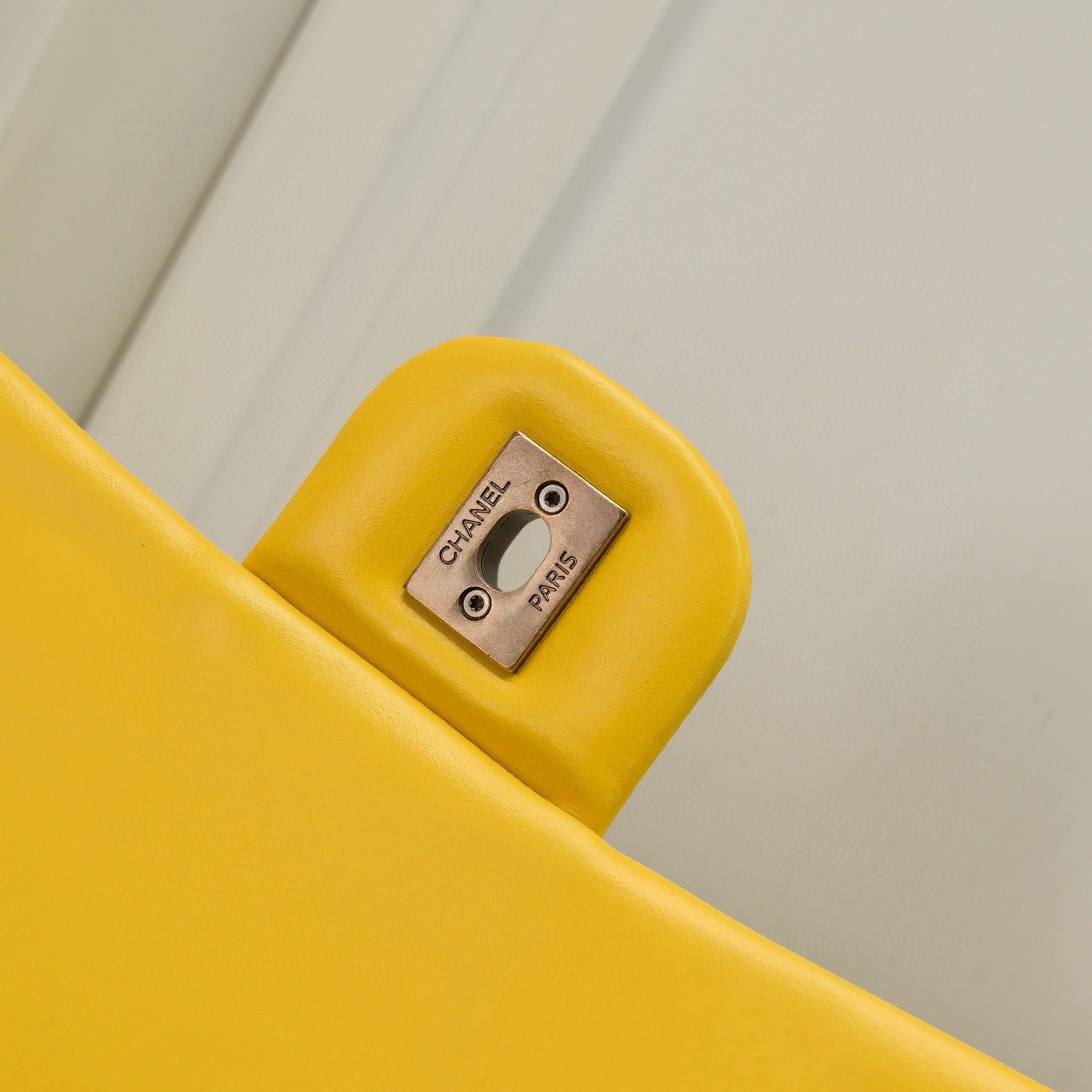 Chanel 2.55 Series Flap Bag Original Sheepskin Leather 92674 Yellow Bronze-Tone Chanel 2.55 Series Flap Bag Original Sheepskin Leather 92674 Yellow Bronze-Tone