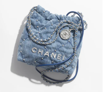 CHANEL 22 MINI HANDBAG AS3980 Denim Blue CHANEL 22 MINI HANDBAG AS3980 Denim Blue