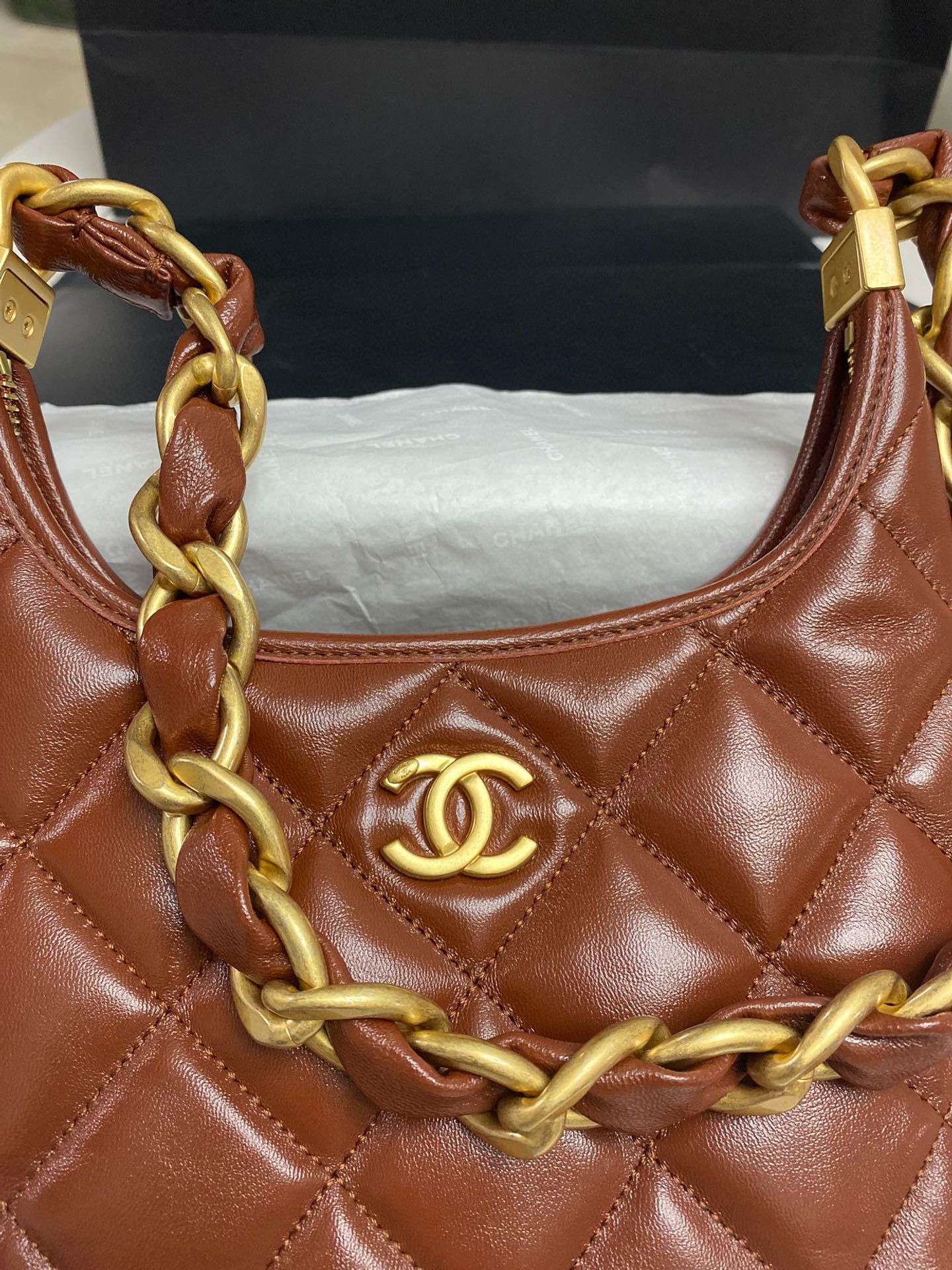 Chanel 24A Original Leather Hobo Bag AS4922 AS4923 Brown Chanel 24A Original Leather Hobo Bag AS4922 AS4923 Brown