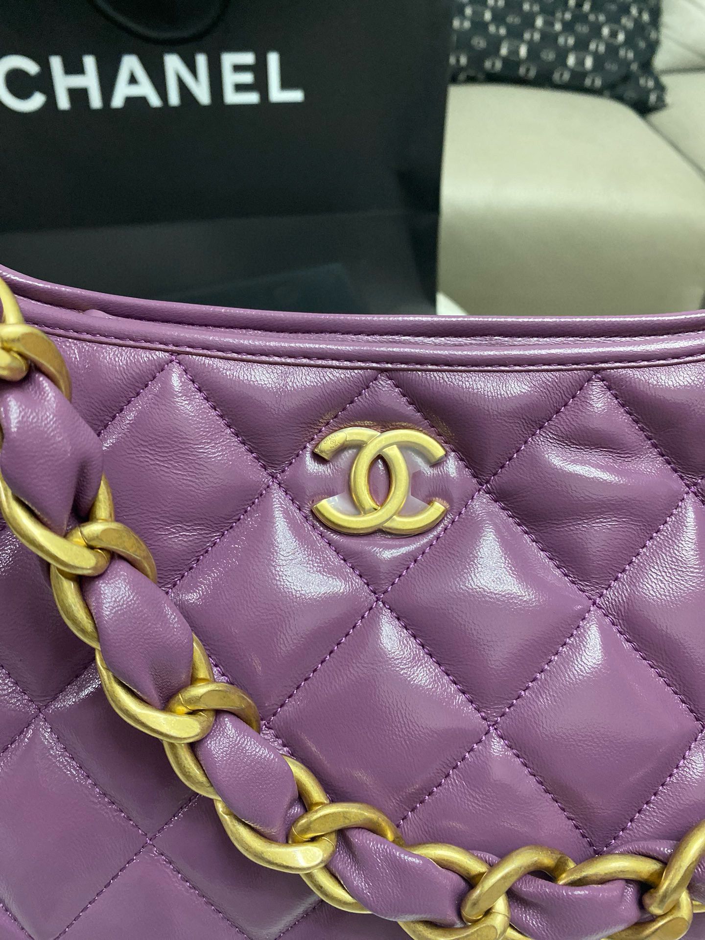 Chanel 24A Original Leather Hobo Bag AS4922 AS4923 Purple Chanel 24A Original Leather Hobo Bag AS4922 AS4923 Purple