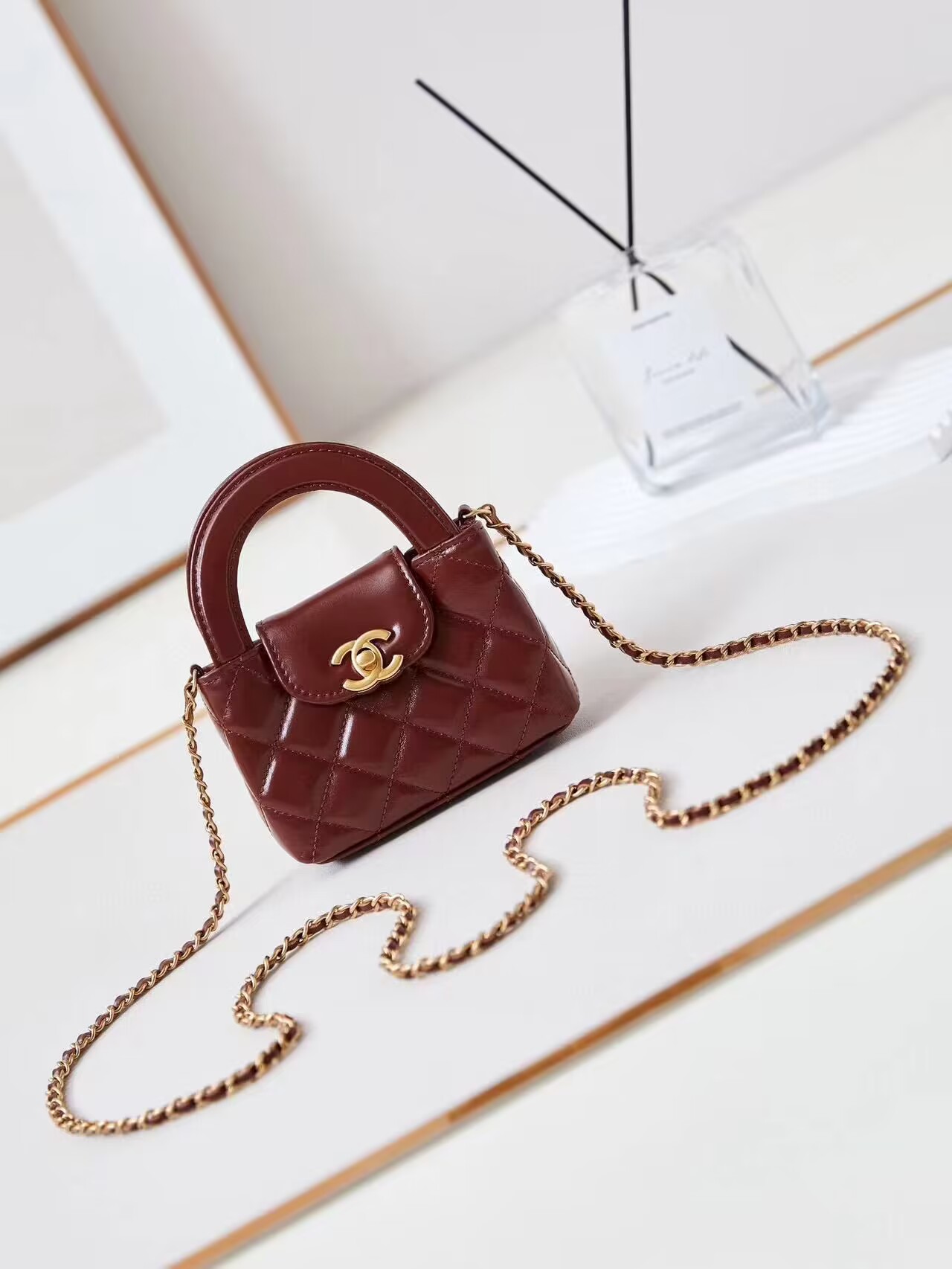 Chanel 23k Vintage Kelly Original Leather Top Handle Bag AS4416 Wine Chanel 23k Vintage Kelly Original Leather Top Handle Bag AS4416 Wine