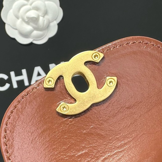 Chanel 23k Vintage Kelly Original Leather Top Handle Bag AS4416 brown