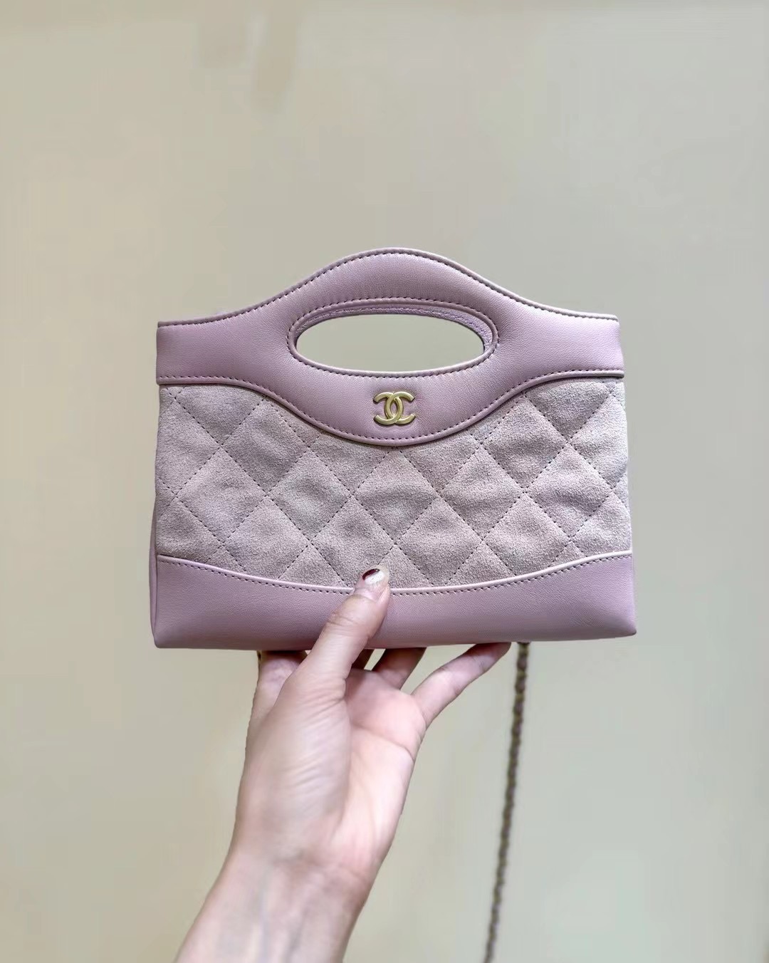 Chanel SUEDE mini 31 bag AP3656 Pale purple
