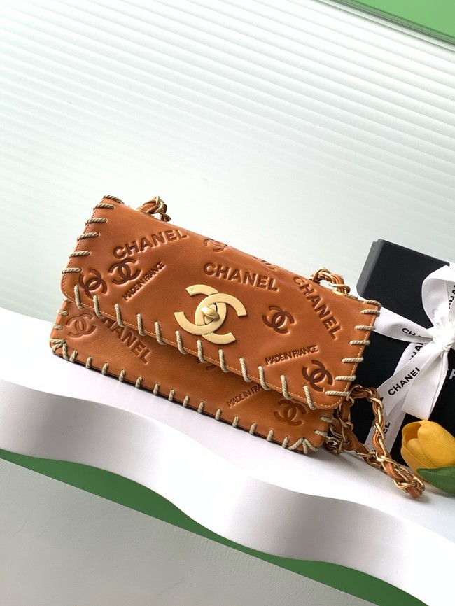 Chanel FLAP BAG AS3266 brown