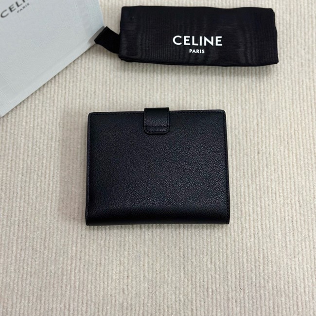 Celine FINE STRAP WALLET NINO IN SUPPLE GRAINED CALFSKIN 10M962 black