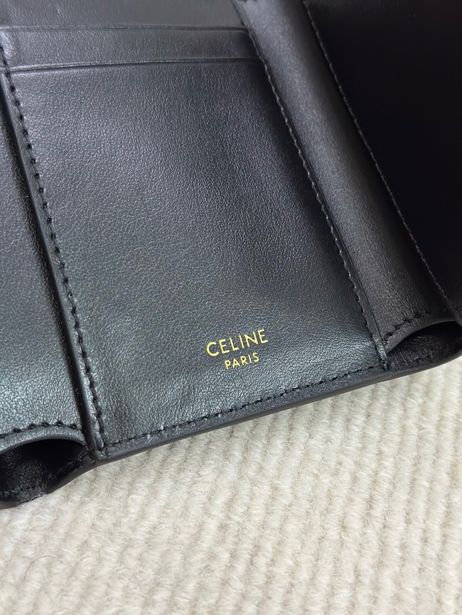 Celine FINE STRAP WALLET NINO IN SUPPLE GRAINED CALFSKIN 10M962 black 