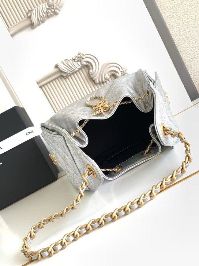 CHANEL 25 SMALL HANDBAG AS5293 Silvery