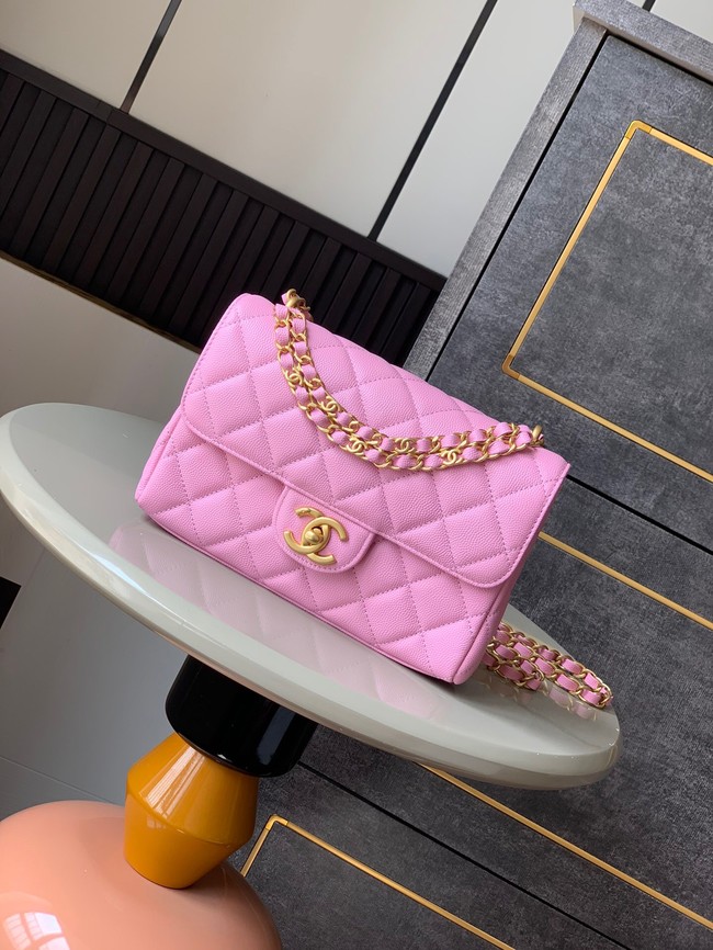 Chanel Grained Calfskin Shoulder Bag AS5330 pink