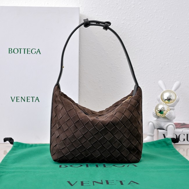 Bottega Veneta Mini Wallace Suede 754443 dark brown