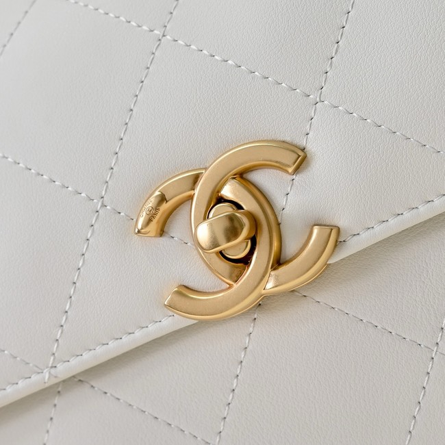 Chanel SMALL FLAP BAG WITH TOP HANDLE AS5467 WHITE