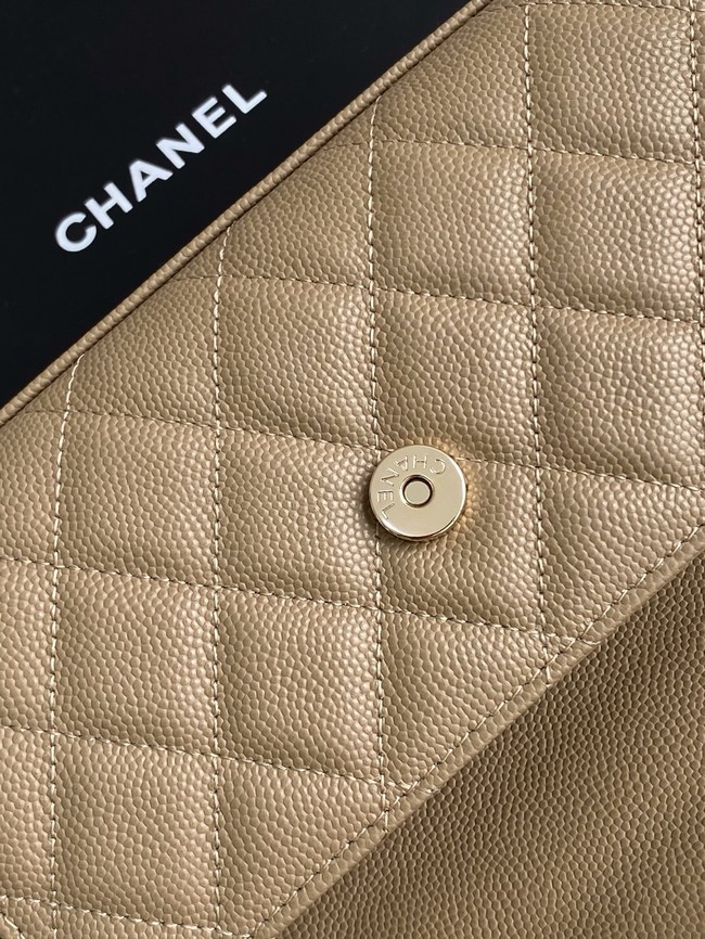 Chanel MINI FLAP BAG CLUTCH WITH CHAIN Gold-Tone Metal AP3238 gray