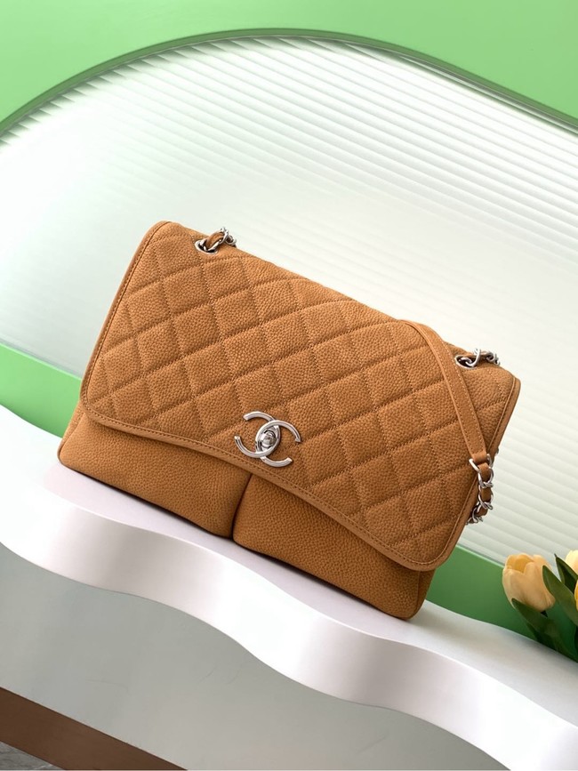 Chanel MAXI FLAP BAG Shoulder Bag AS6068 tan