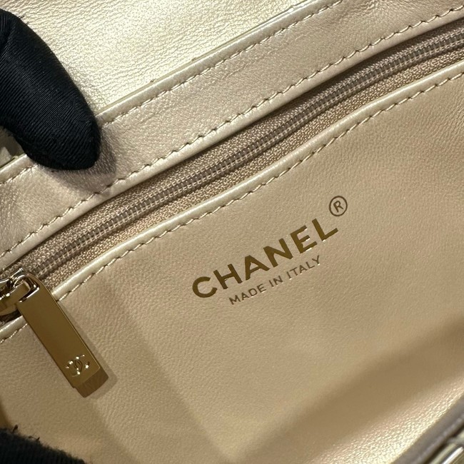 Chanel MINI SHOPPING BAG Patent leather AS4416 gold