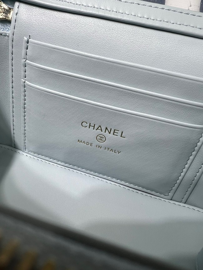 CHANEL Classic Small Vanity with Chain AP1341 light blue