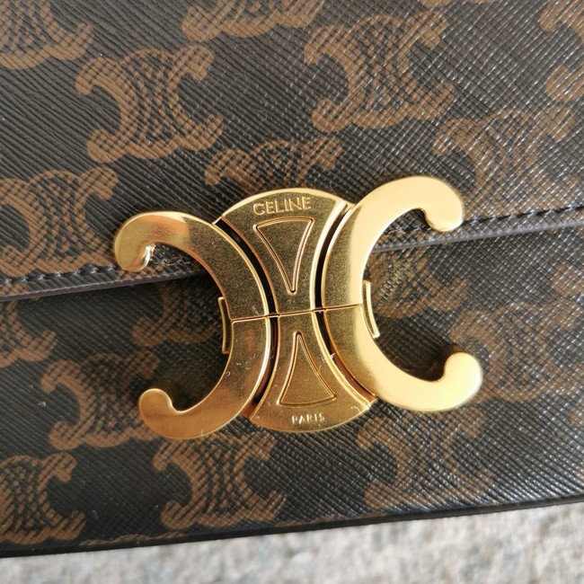 Celine CHAIN SHOULDER BAG TRIOMPHE IN SHINY CALFSKIN 197992 CARMIN