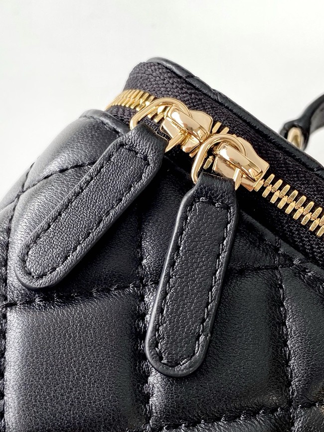 Chanel MINI FLAP BAG CLUTCH WITH CHAIN Gold-Tone Metal AP4325 BLACK