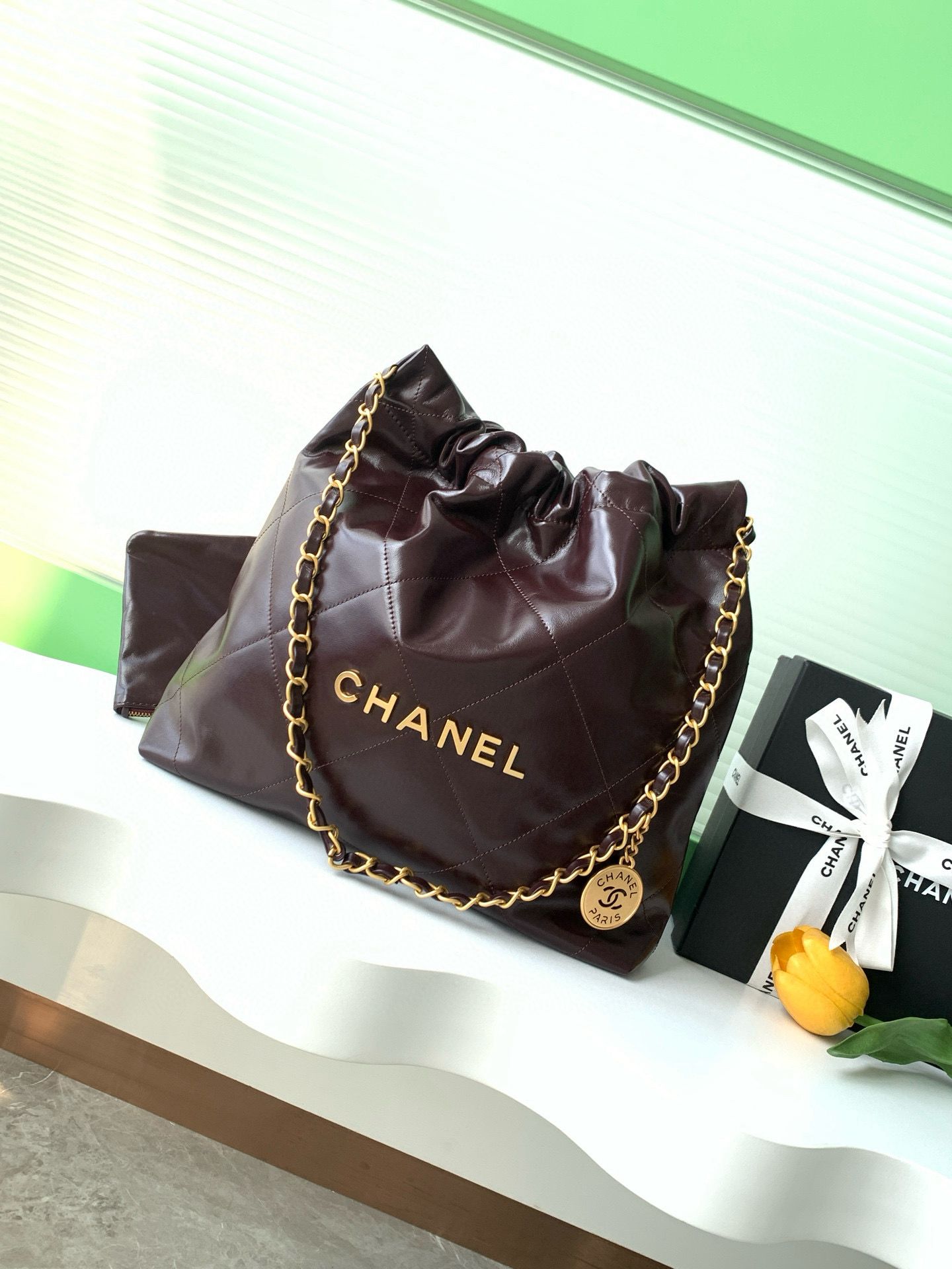 CHANEL 22 MINI HANDBAG AS3260 Dark Brown CHANEL 22 MINI HANDBAG AS3260 Dark Brown