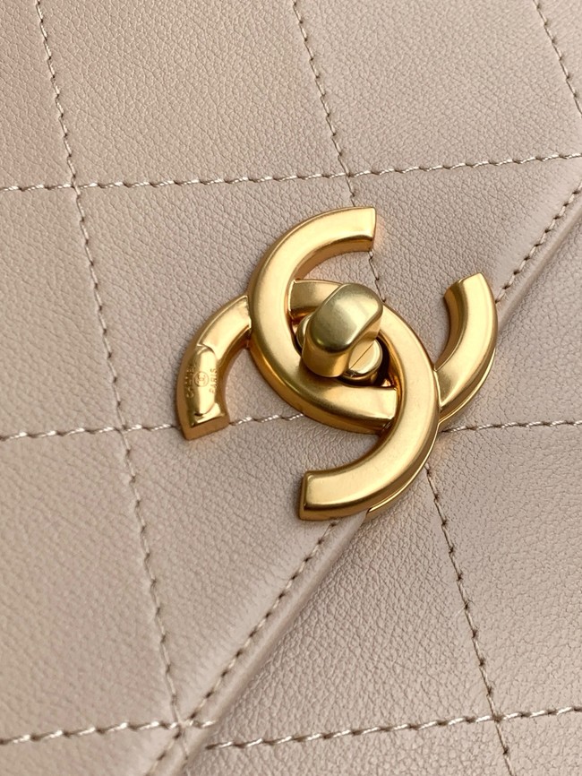 Chanel MAXI FLAP BAG WITH TOP HANDLE AS5543 Apricot