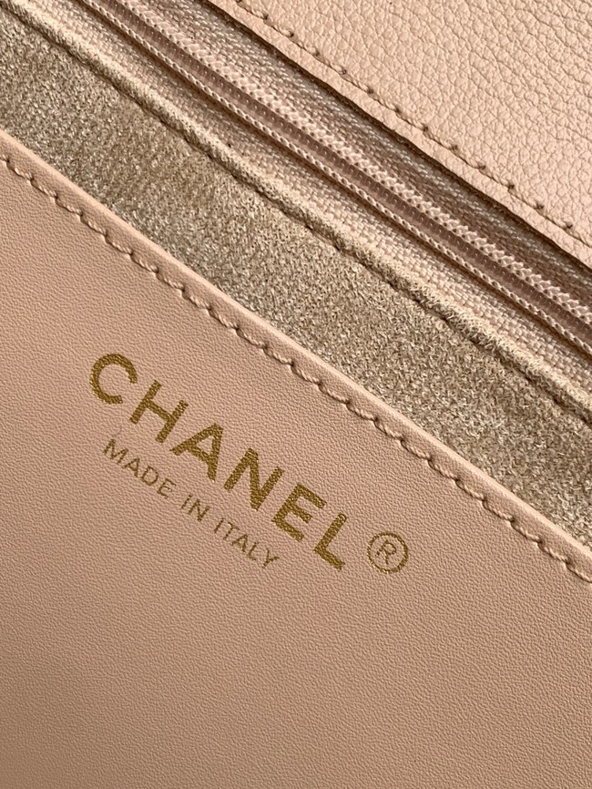Chanel Medium FLAP BAG WITH TOP HANDLE AS5447 Apricot