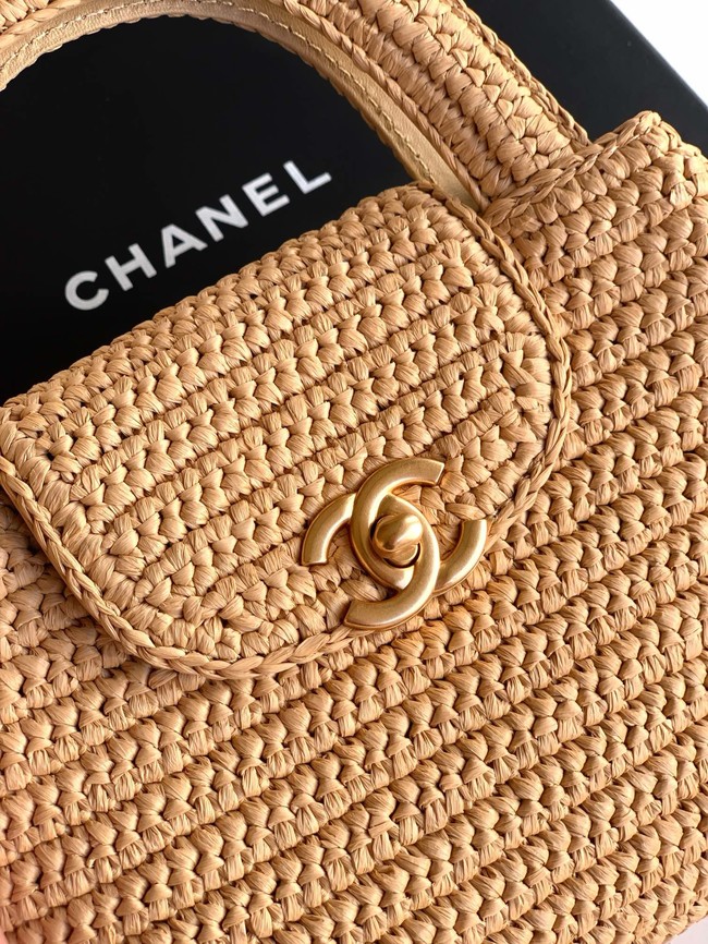 Chanel MINI Raffia SHOPPING BAG AS4416 Apricot