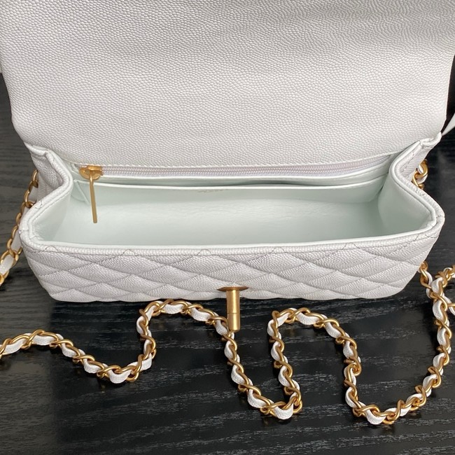 CHANEL Mini Flap Bag with Top Handle AS5701 white