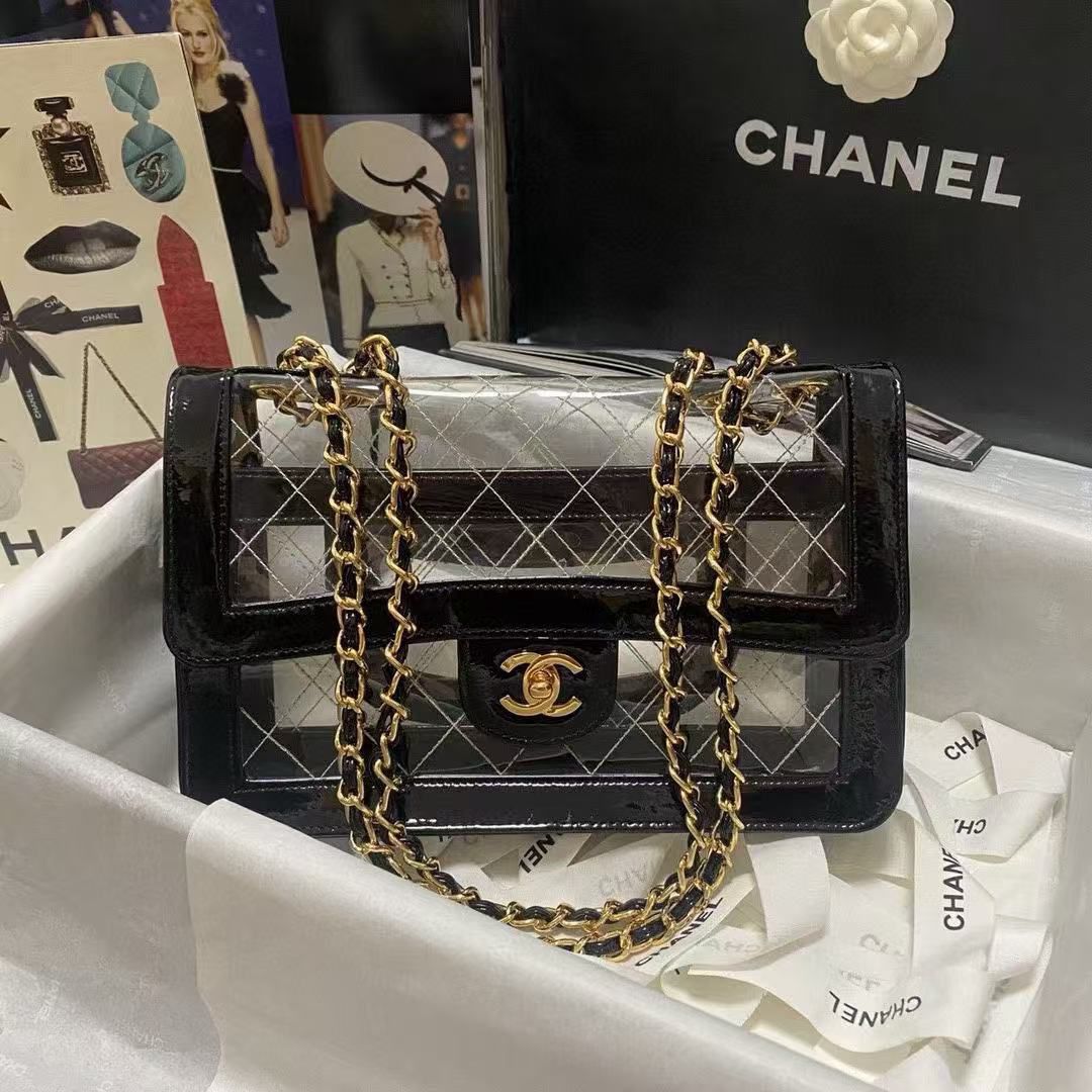 Chanel PVC Leather Shoulder Bag A5031 Black