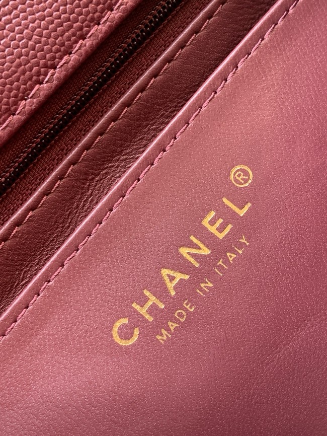 CHANEL Mini Flap Bag with Top Handle AS5702 burgundy