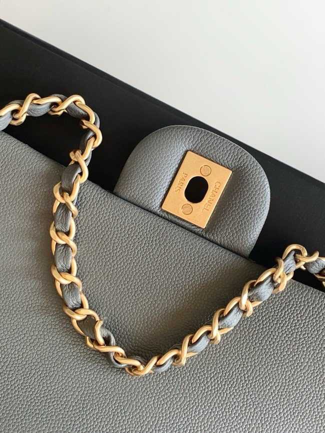 CHANEL Mini Flap Bag with Top Handle AS5702 gray