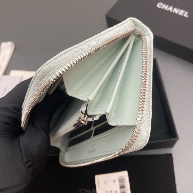 Chanel Classic Zipped Wallet 3726 light blue