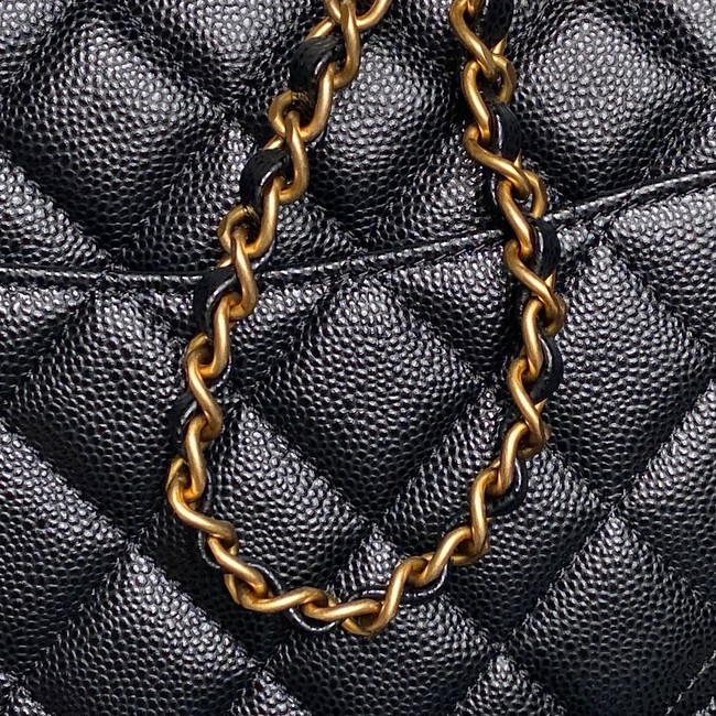 CHANEL Mini Flap Bag with Top Handle AS5702 black&gold Metal
