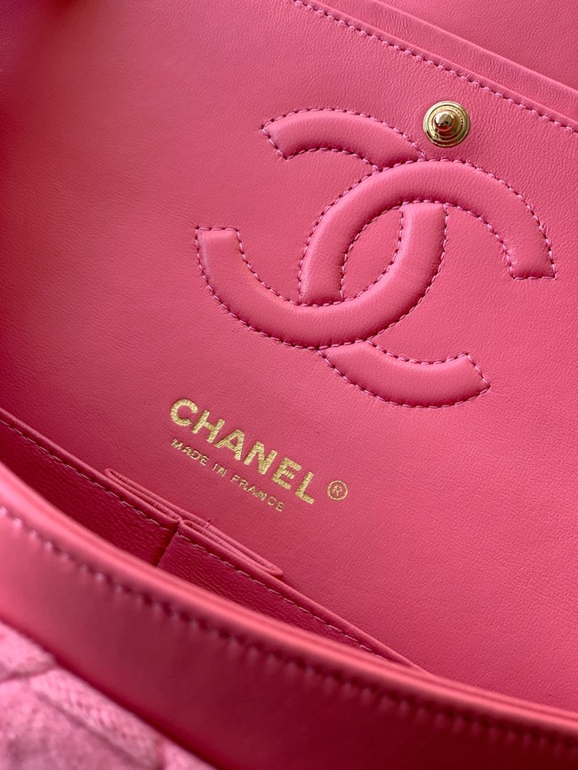 CHANEL Classic 11.12 Handbag velvet A01112 pink