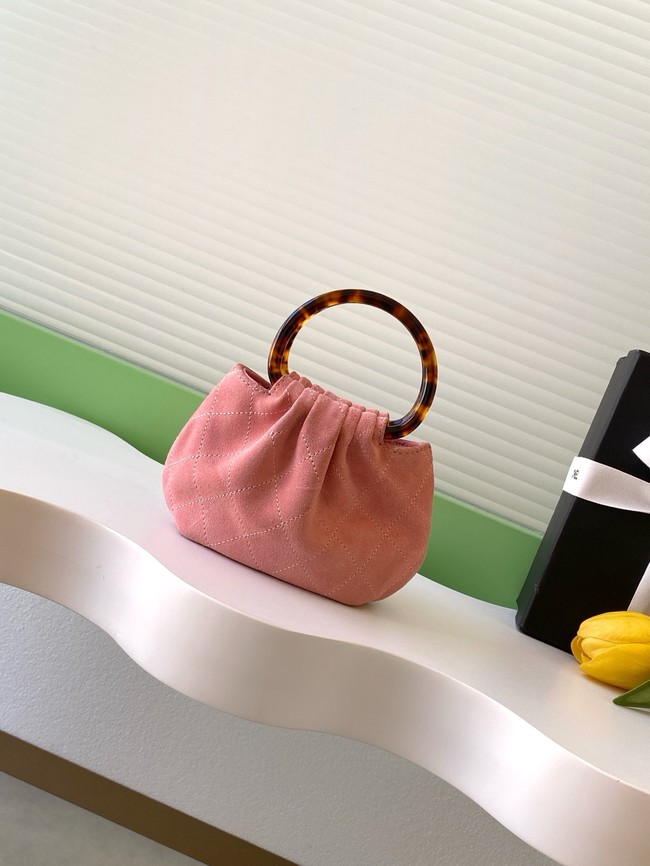 CHANEL mini Hobo Bag Suede AS4981 pink