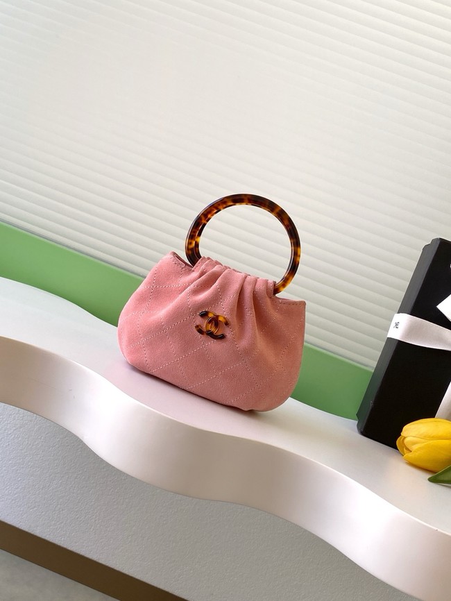 CHANEL mini Hobo Bag Suede AS4981 pink
