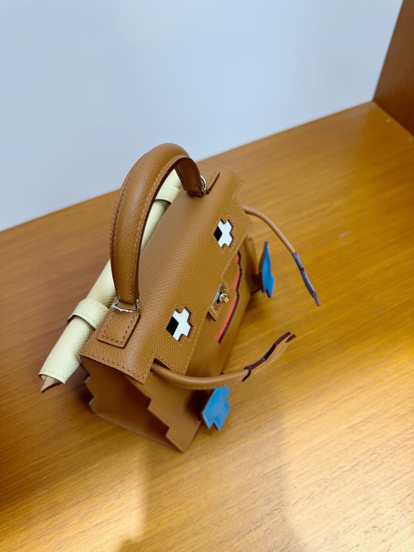 Hermes Original Epsom Leather Mosaic Figure Bag H6302 Brown Hermes Original Epsom Leather Mosaic Figure Bag H6302 Brown