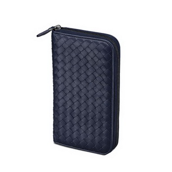 Bottega Veneta 114076 V001N 4014 Intrecciato Nappa Zip Around Wallet Tourmaline