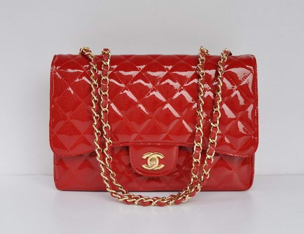 New Color Chanel A28600 Red Patent Leather Classic Flap Bag Gold New Color Chanel A28600 Red Patent Leather Classic Flap Bag Gold