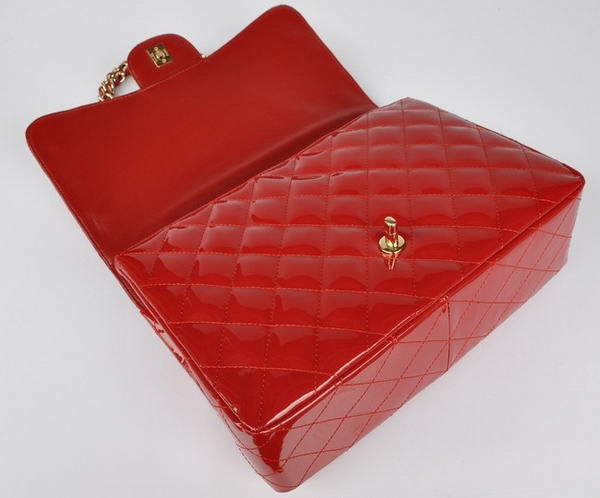 New Color Chanel A28600 Red Patent Leather Classic Flap Bag Gold New Color Chanel A28600 Red Patent Leather Classic Flap Bag Gold