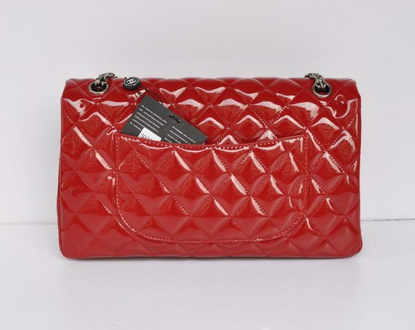 Ladies Chanel A30227 Red Patent Leather Jumbo Flap Bags Silver Ladies Chanel A30227 Red Patent Leather Jumbo Flap Bags Silver