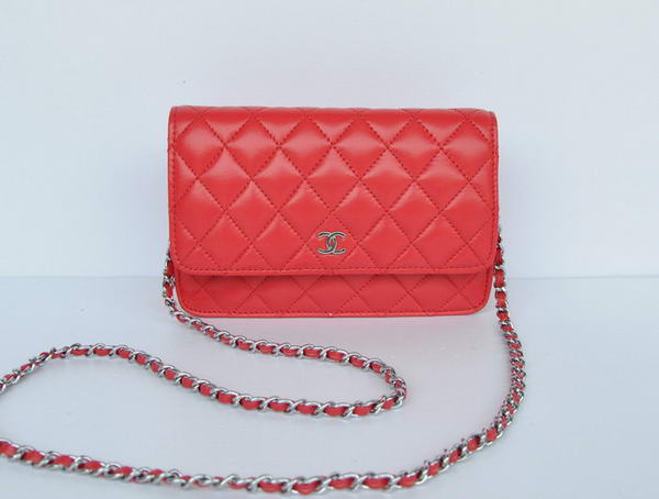 New Color Chanel A33814 Red Sheepskin Leather Flap Bag Silver New Color Chanel A33814 Red Sheepskin Leather Flap Bag Silver