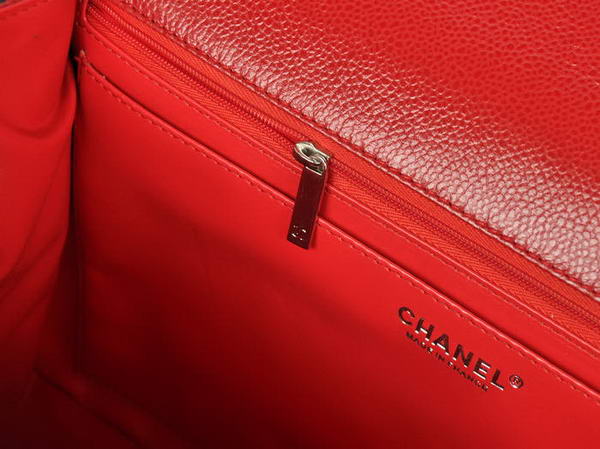 Top Quality Chanel Classic A36070 Red Original Grain Leather Large Flap Bag Silver Top Quality Chanel Classic A36070 Red Original Grain Leather Large Flap Bag Silver